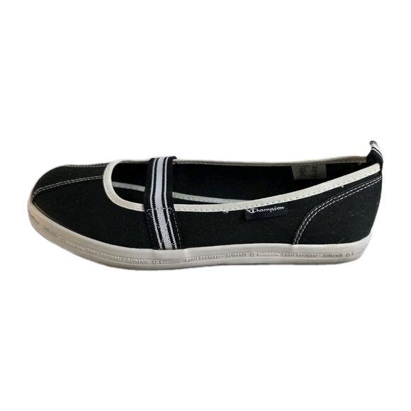 Champion Mary Jane Sneaker Flats Black White Canvas Sporty Womens Size 9.5 Y2K - Picture 7 of 11